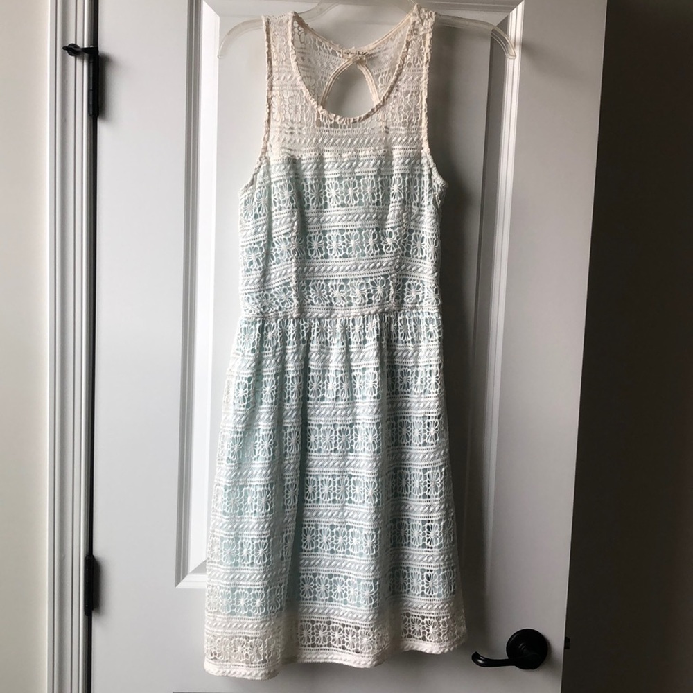 MAISON JULES CROCHET DRESS MINT UNDERLAY SZSMALL